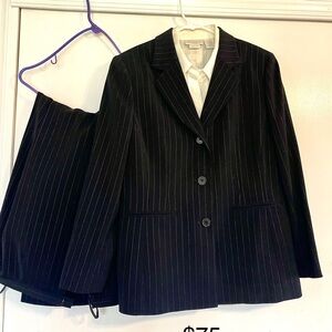 Black Pinstripe Blazer and Pant Set